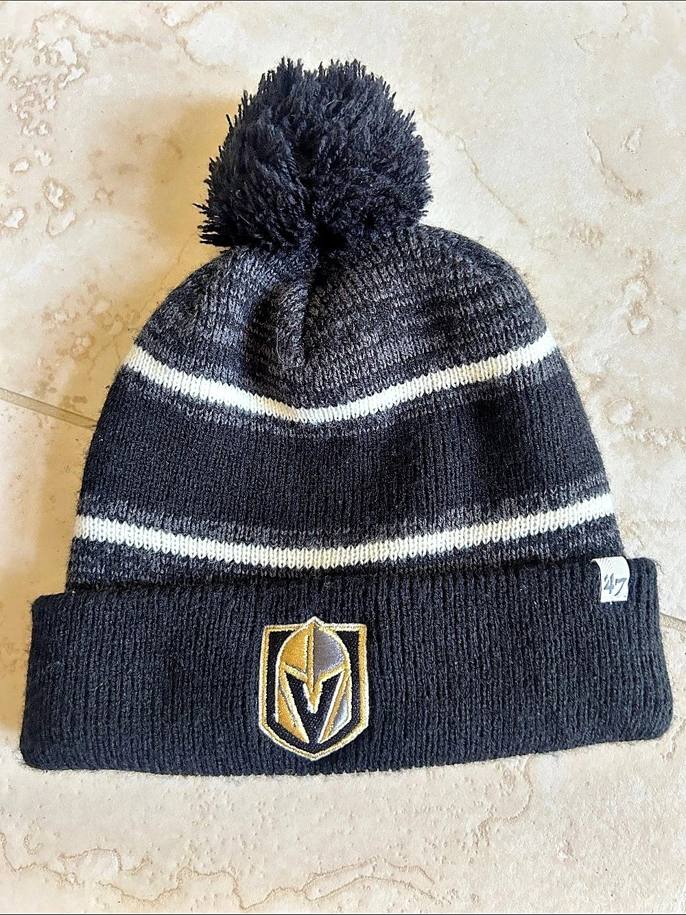 Vegas Golden Knights , VGK, ‘47 Cuff Knit Beanie with Pom Cuff Knit Beanie with